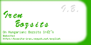 iren bozsits business card